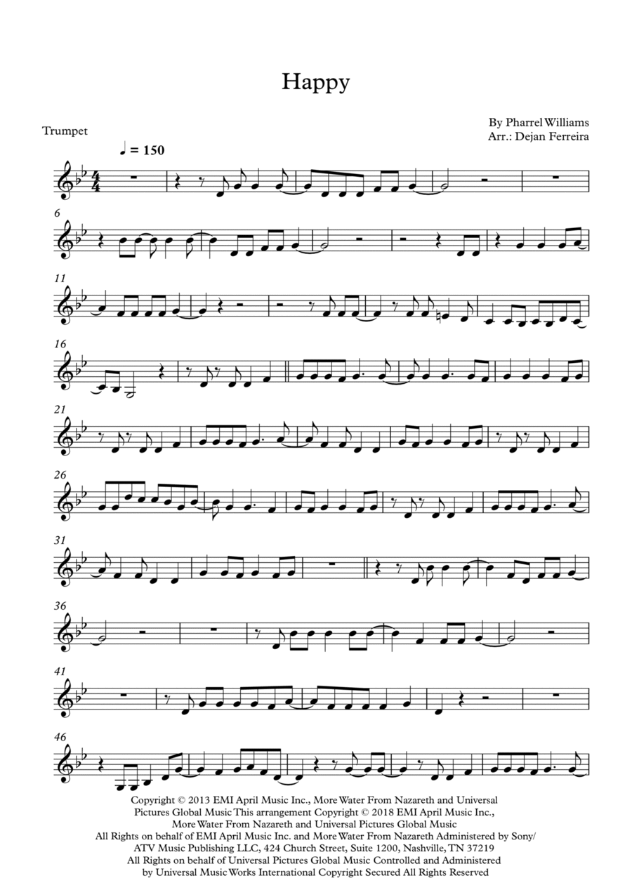 Happy Happy B-Flat Trumpet scores gallery preview page 1