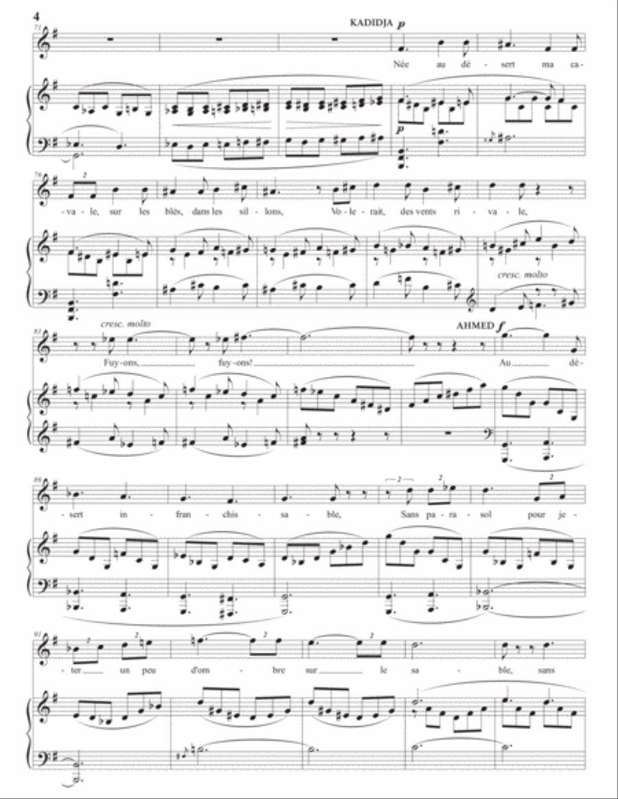 DUPARC: La fuite (transposed to E minor) Piano scores gallery preview page 5