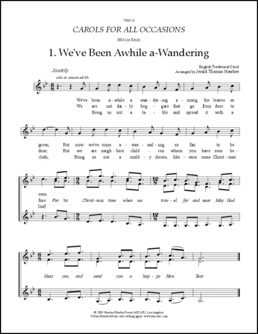 Carols for All Occasions Carols for All Occasions SSA scores gallery preview page 1