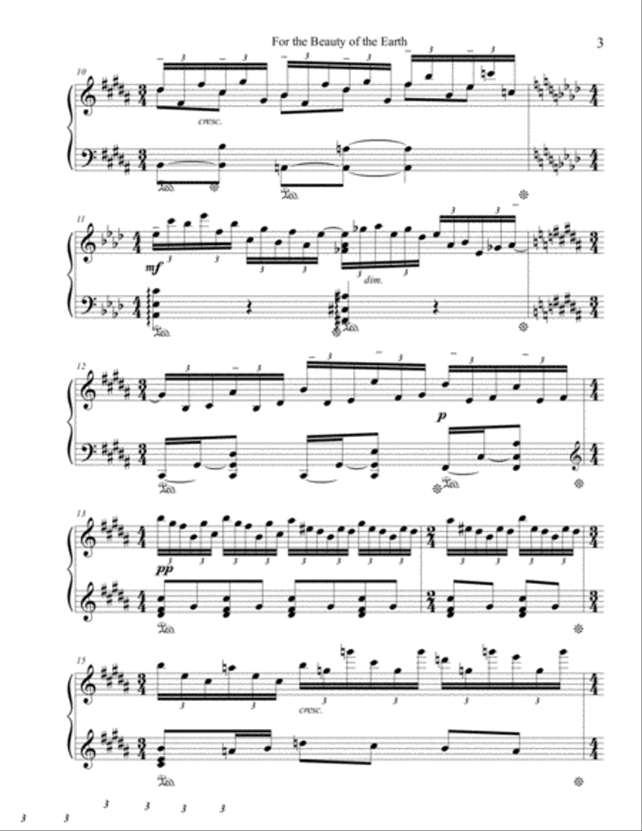 For the Beauty of the Earth Piano Solo scores gallery preview page 3