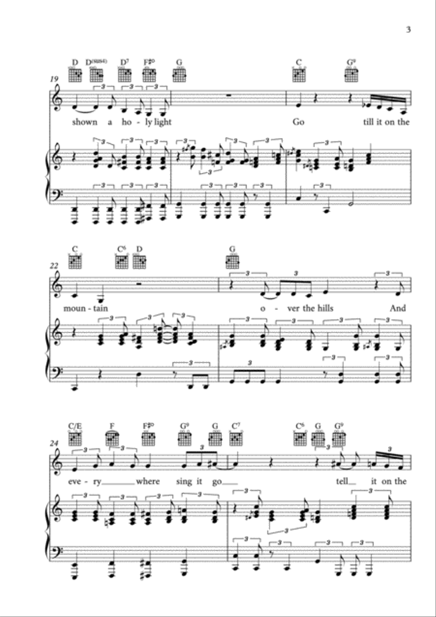 Go Tell It on the Mountain Piano, Vocal, Guitar scores gallery preview page 5