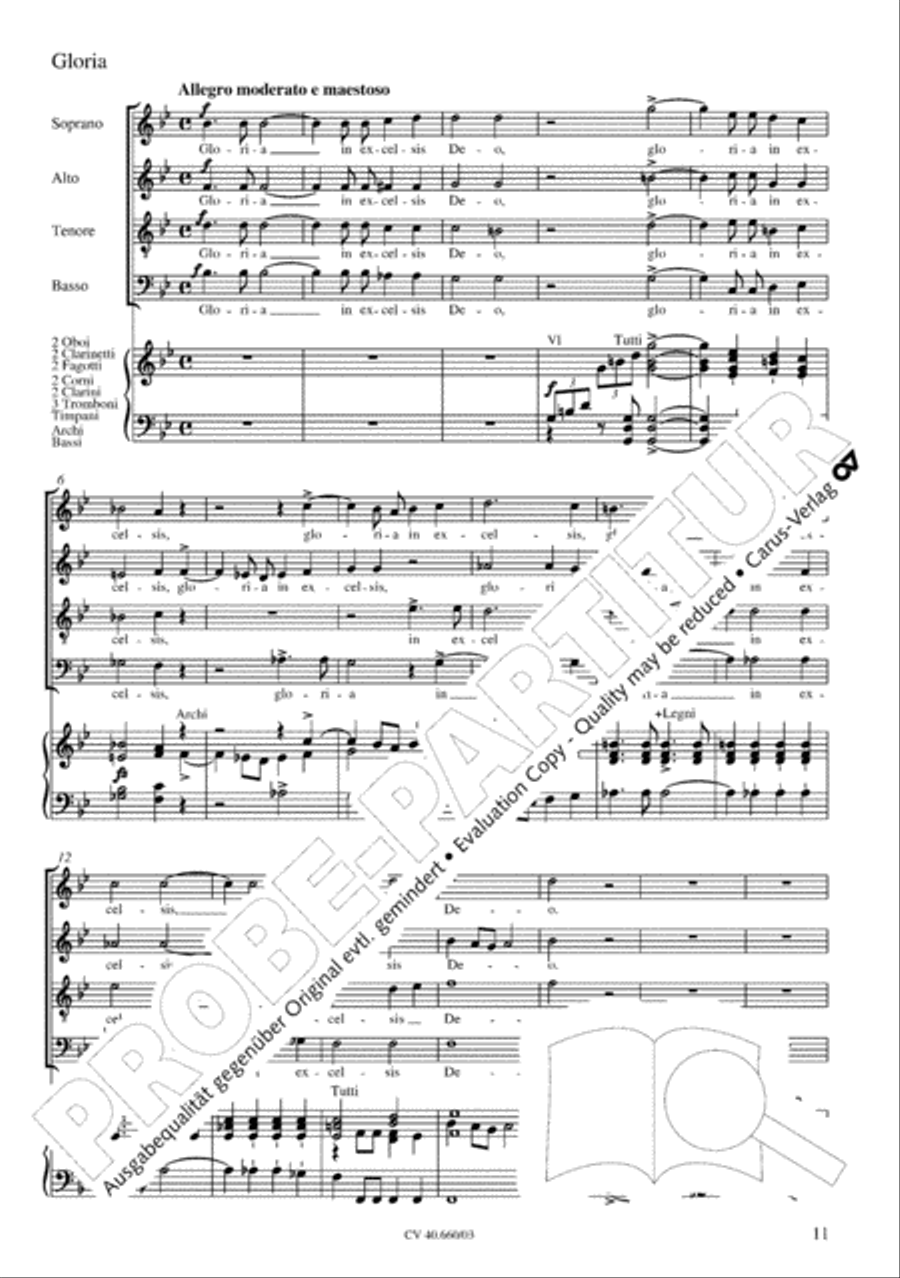 Mass in E flat major (Messe in Es) SATTB scores gallery preview page 12
