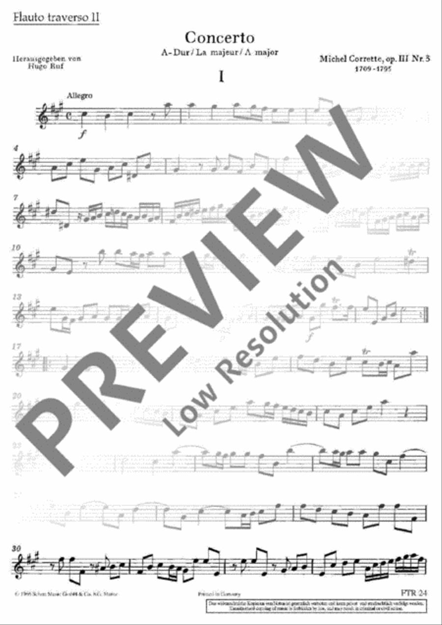 Concerto A major Flute scores gallery preview page 13