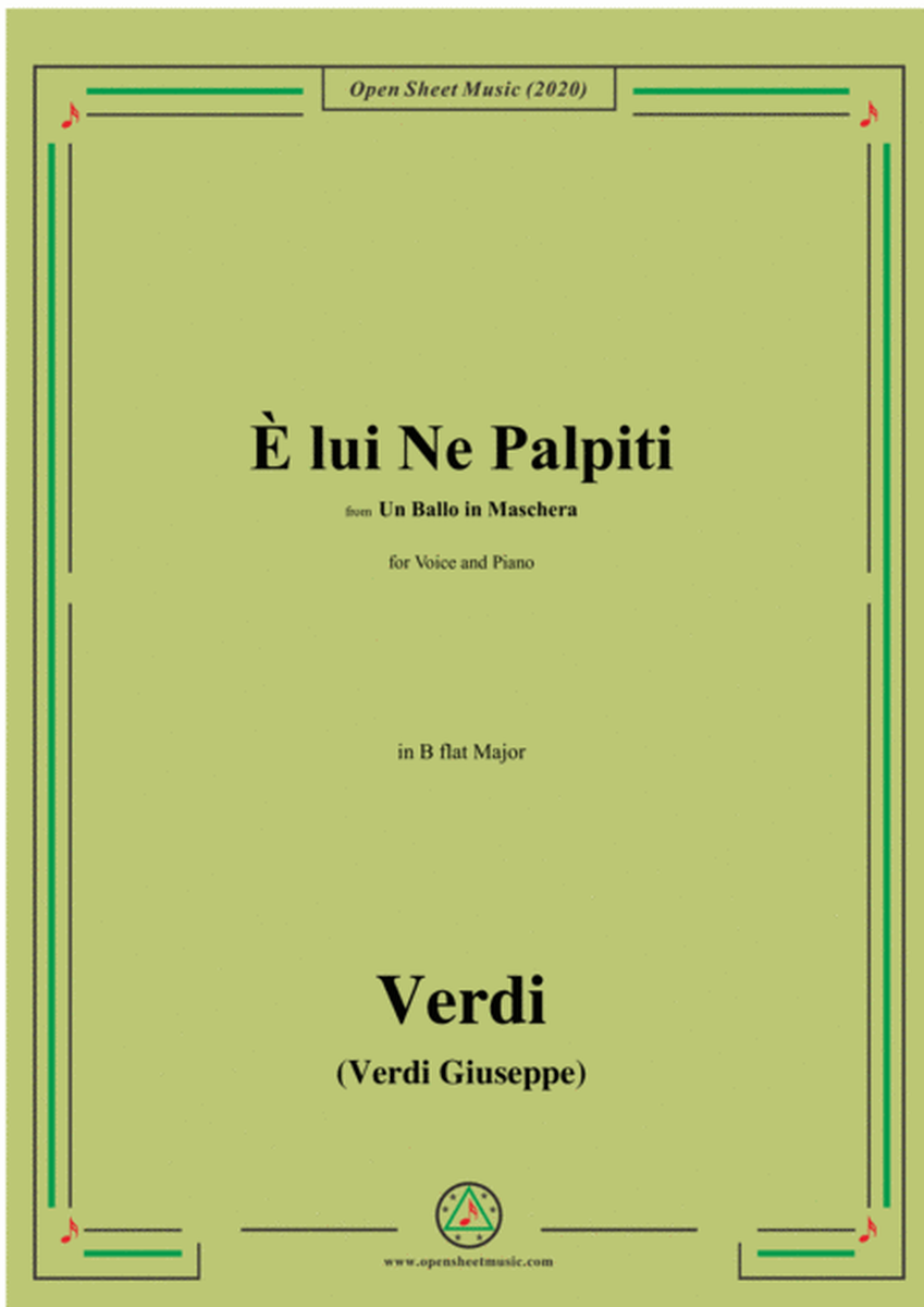 Verdi-È lui Ne Palpiti,in B flat Major,for Voice and Piano