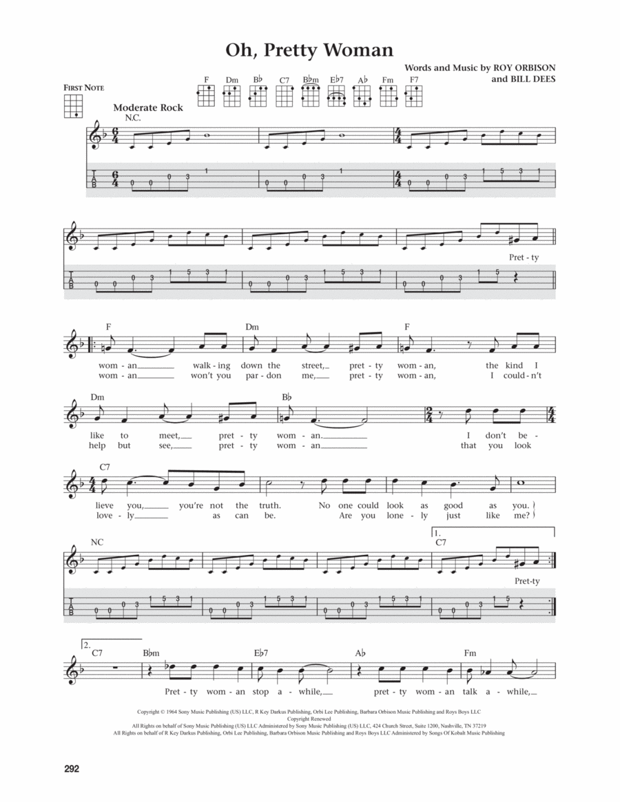 Oh, Pretty Woman (from The Daily Ukulele) (arr. Jim Beloff) Ukulele scores gallery preview page 1