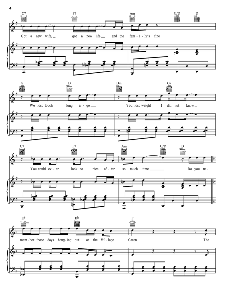 Scenes From An Italian Restaurant Piano, Vocal, Guitar scores gallery preview page 4