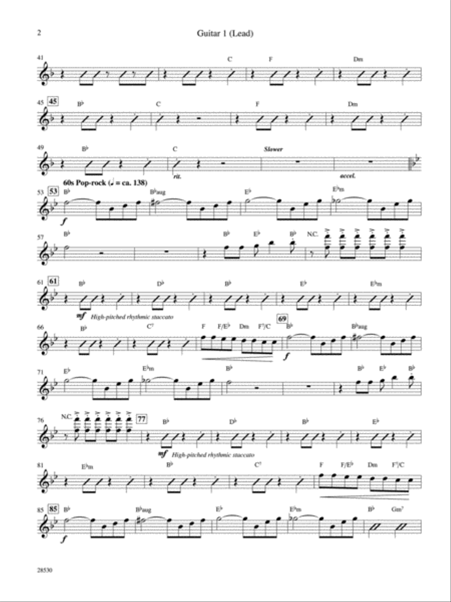 '60s Chicks (A Medley): Guitar 1 Guitar scores gallery preview page 2