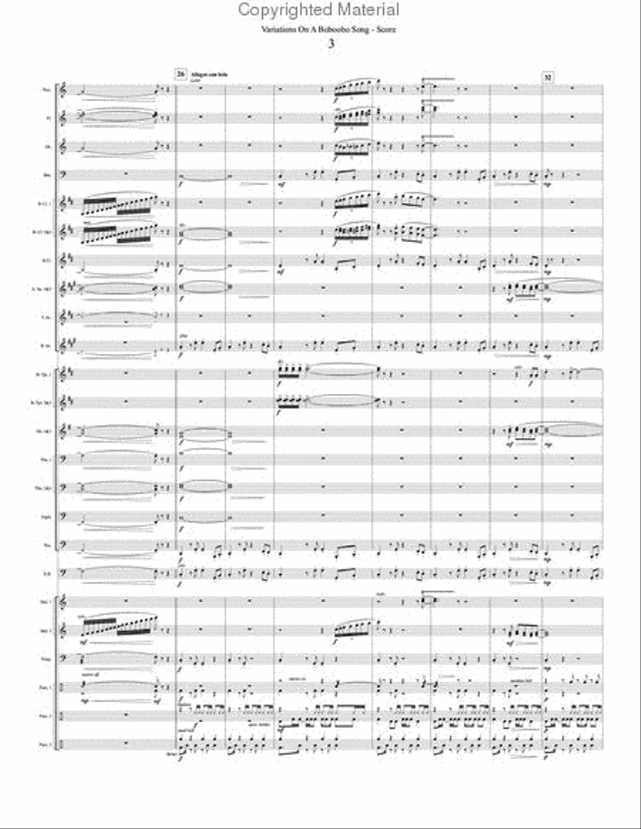 Variations on a Boboobo Song Concert Band scores gallery preview page 4