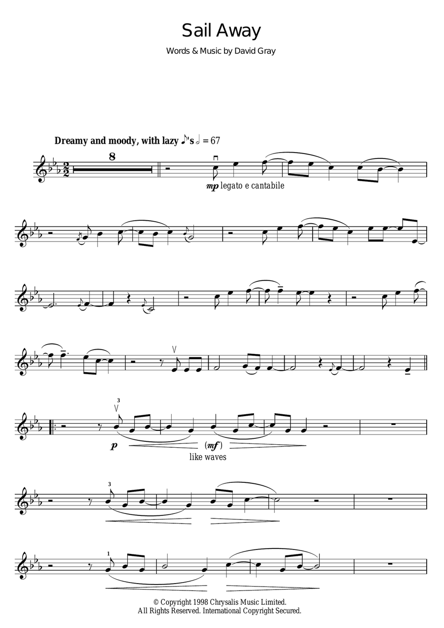 Sail Away Violin Solo scores gallery preview page 1