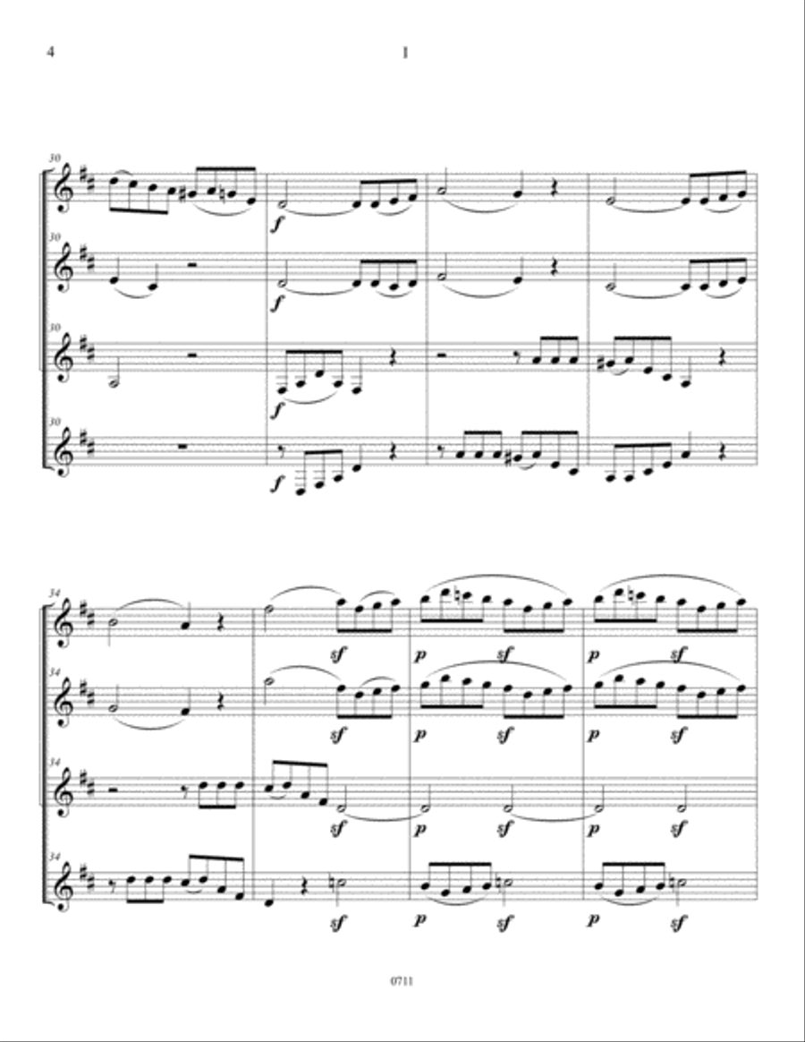 String Quartet No. 19 Woodwind Quartet scores gallery preview page 6