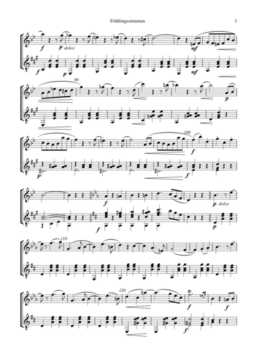 Fruhlingstimmen / Voices of Spring (Bb Major) for violin and guitar