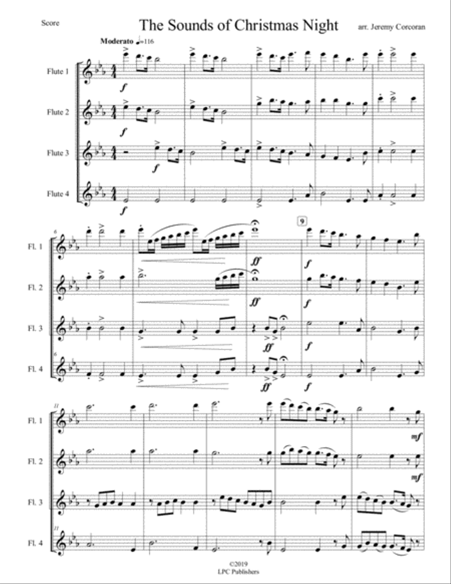 The Sounds of Christmas Night for Flute Quartet Flute Quartet scores gallery preview page 2