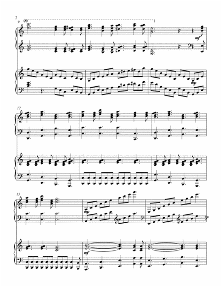 O Holy Night (2 piano duet) 2 Pianos, 4-Hands scores gallery preview page 3