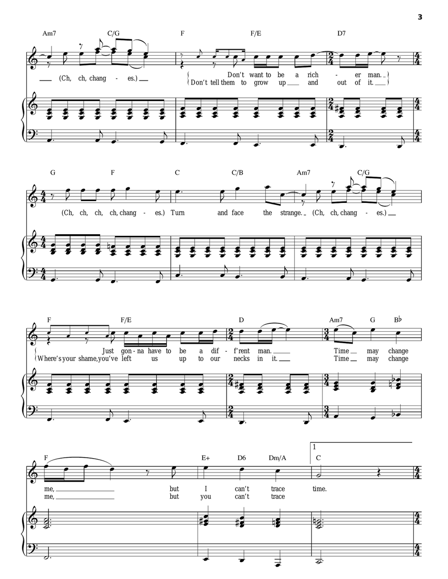 Changes Piano, Vocal scores gallery preview page 3