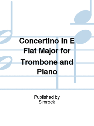Book cover for Concertino in E Flat Major for Trombone and Piano