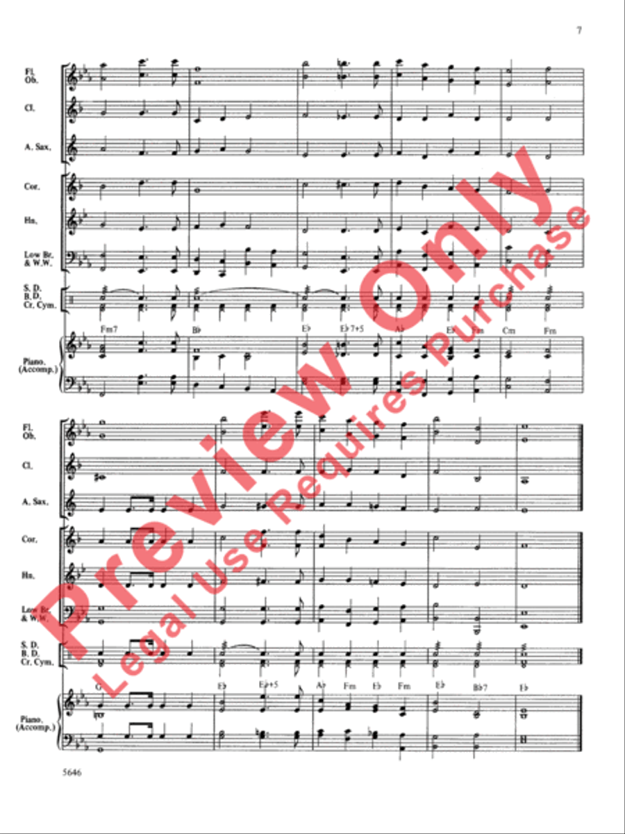 Three National Anthems (Star-Spangled Banner, O Canada!, America/God Save the Queen) Concert Band scores gallery preview page 8