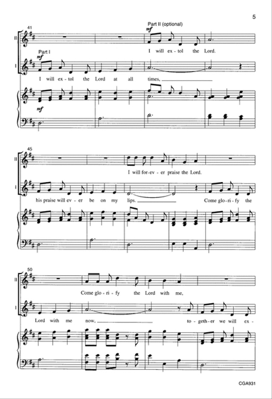Three Psalms Settings for Unison/Two Part Choir Unison Choir scores gallery preview page 5