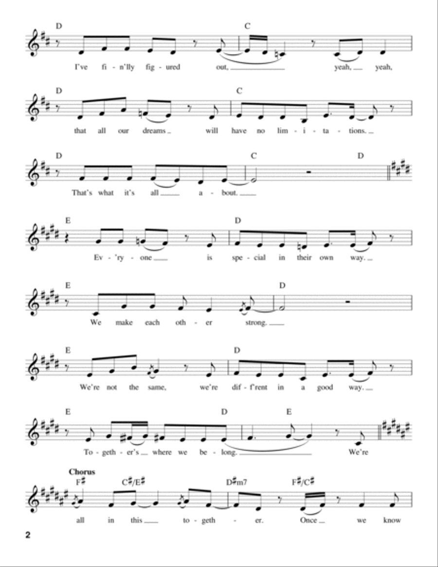 We're All In This Together (from High School Musical) Voice scores gallery preview page 2