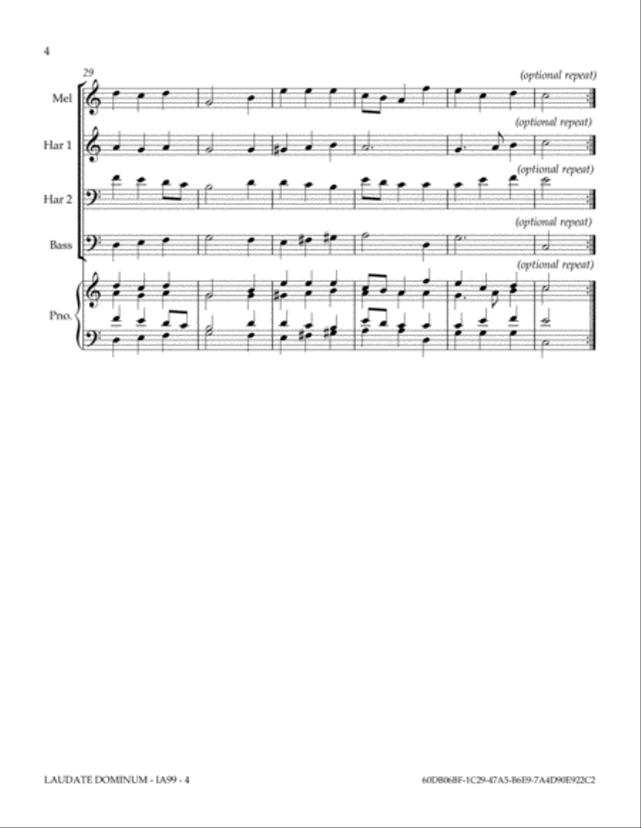 LAUDATE DOMINUM (O Praise Ye The Lord) Small Ensemble scores gallery preview page 4