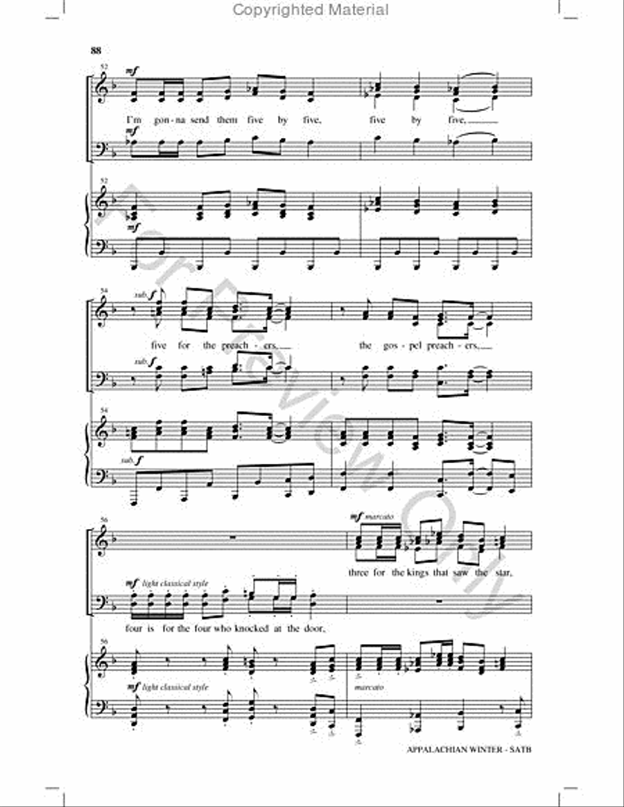 Appalachian Winter Choir scores gallery preview page 87