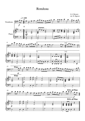 Rondeau, Jean-Joseph Mouret, For Trombone & Piano