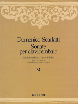 Book cover for Sonate per Clavicembalo Volume 9 Critical Edition