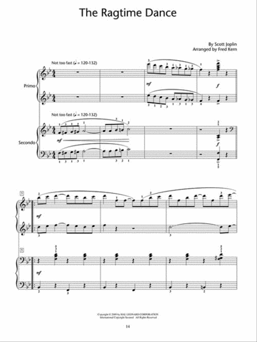 Joplin Ragtime Duets Piano Method scores gallery preview page 5