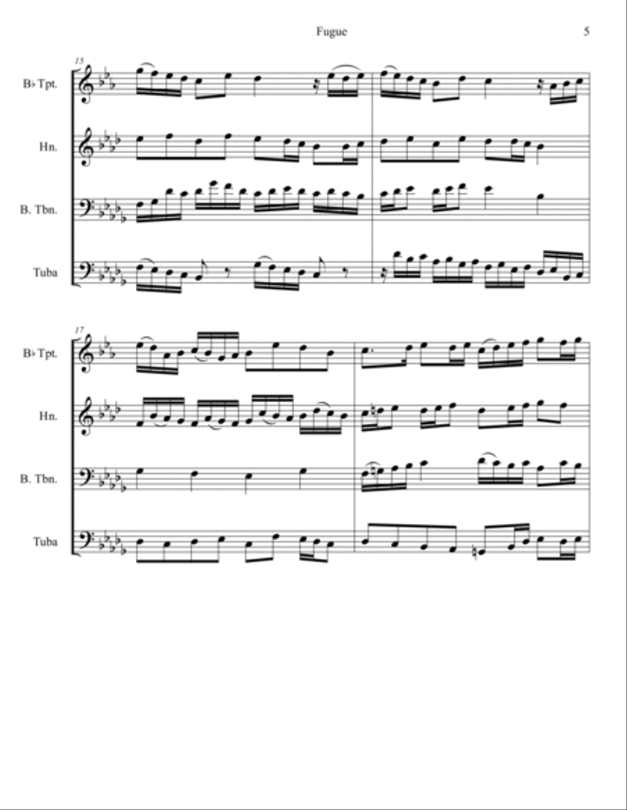 Fugue for Brass Quartet Brass Quartet scores gallery preview page 5