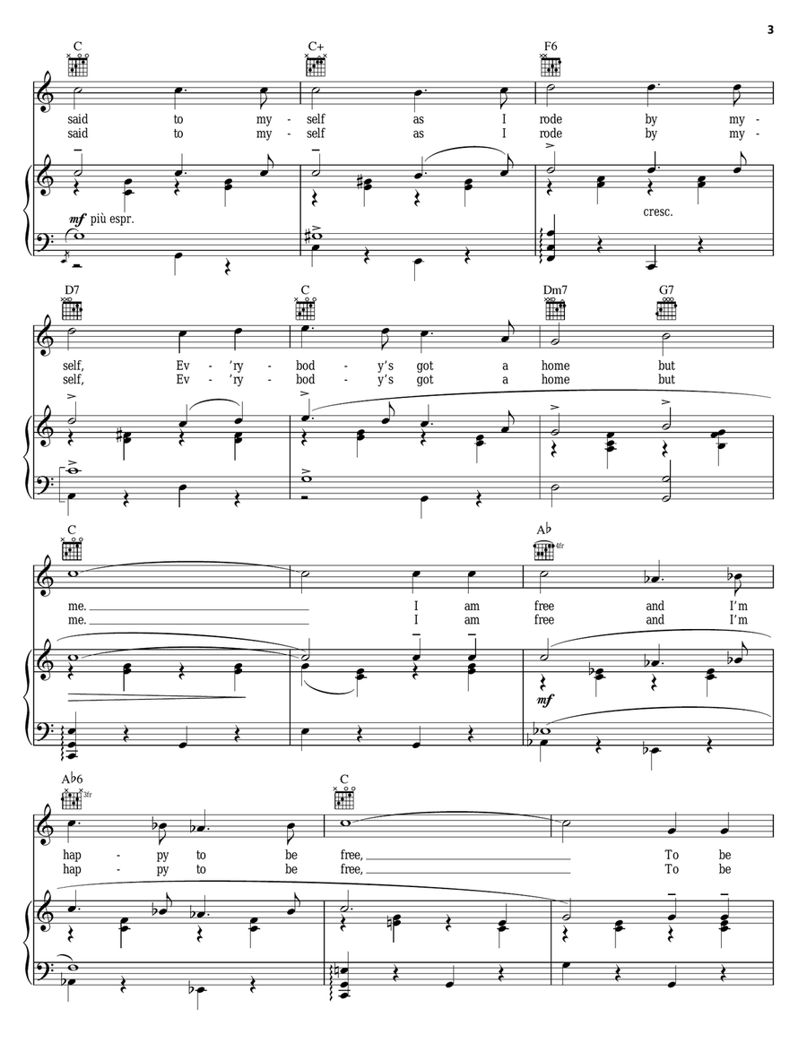 Everybody's Got A Home But Me Piano, Vocal, Guitar scores gallery preview page 3