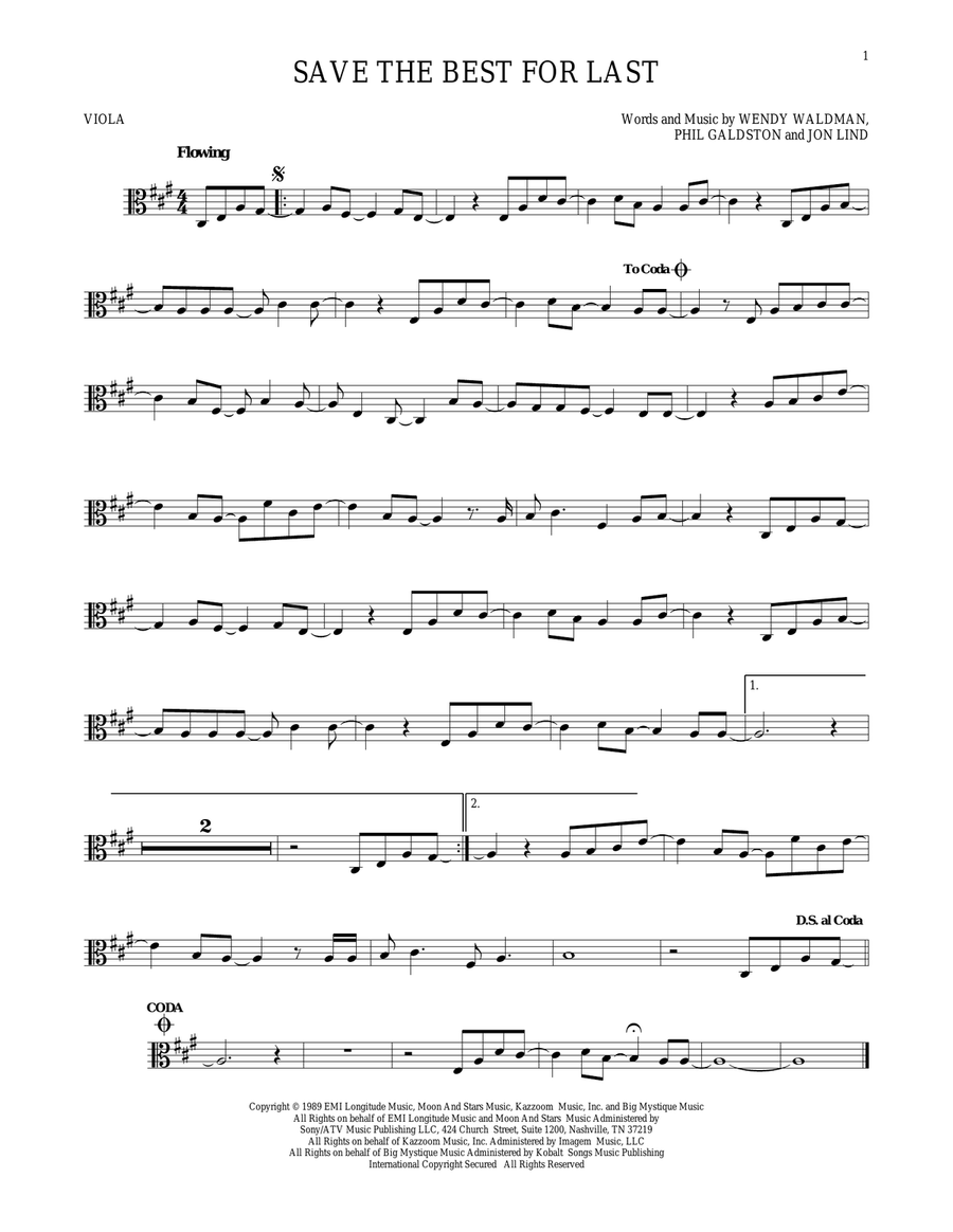 Save The Best For Last Viola Solo scores gallery preview page 1