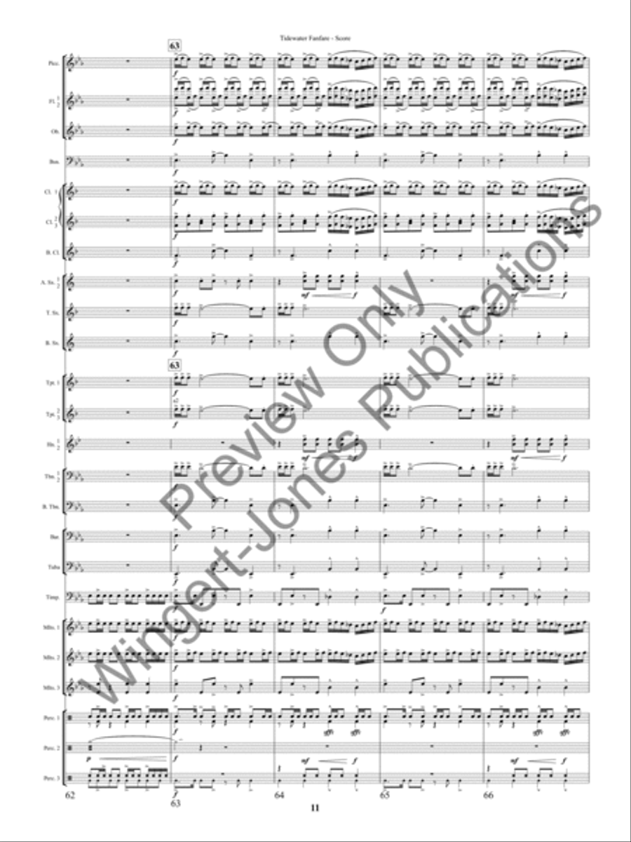 Tidewater Fanfre (Score) Concert Band scores gallery preview page 14