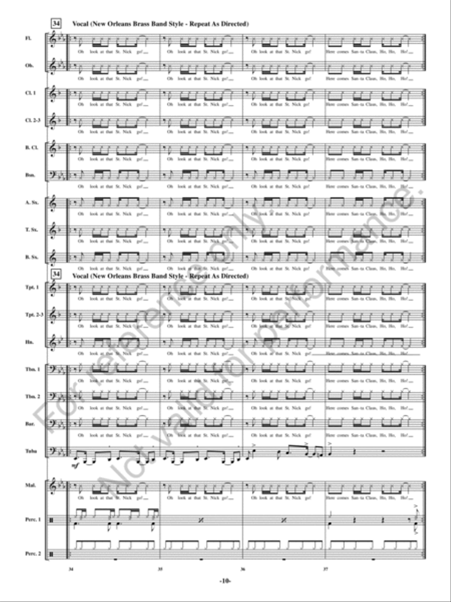 When Saint Nick Comes Marching In Concert Band scores gallery preview page 9