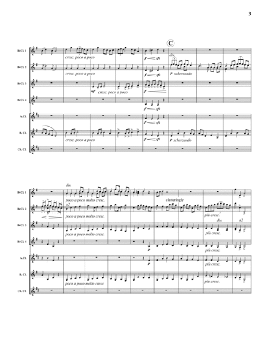 Mock Morris Clarinet Choir scores gallery preview page 3