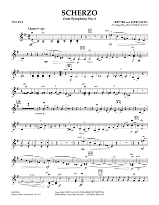 Book cover for Scherzo from Symphony No. 4 - Violin 2