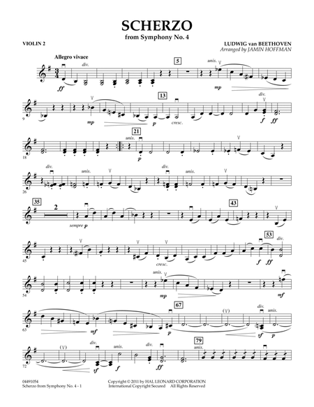 Scherzo from Symphony No. 4 - Violin 2