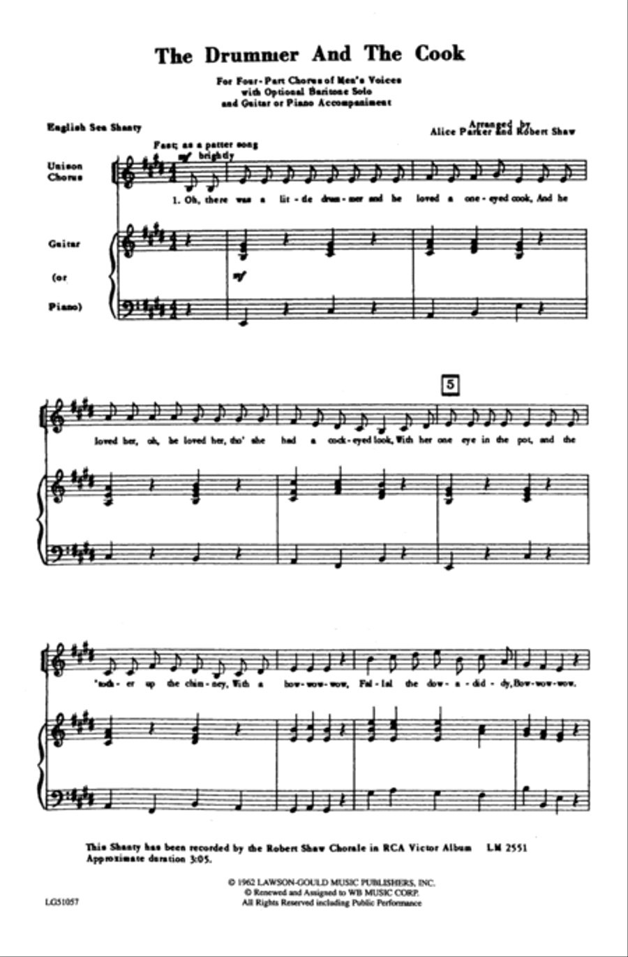 The Drummer and the Cook Men's Choir scores gallery preview page 13