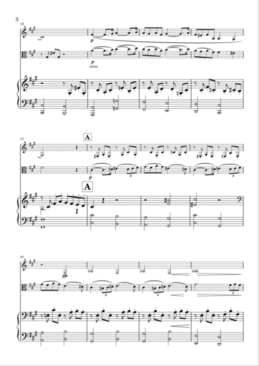 Pavane by Gabriel Faure - arranged for piano, viola and clarinet Small Ensemble scores gallery preview page 4