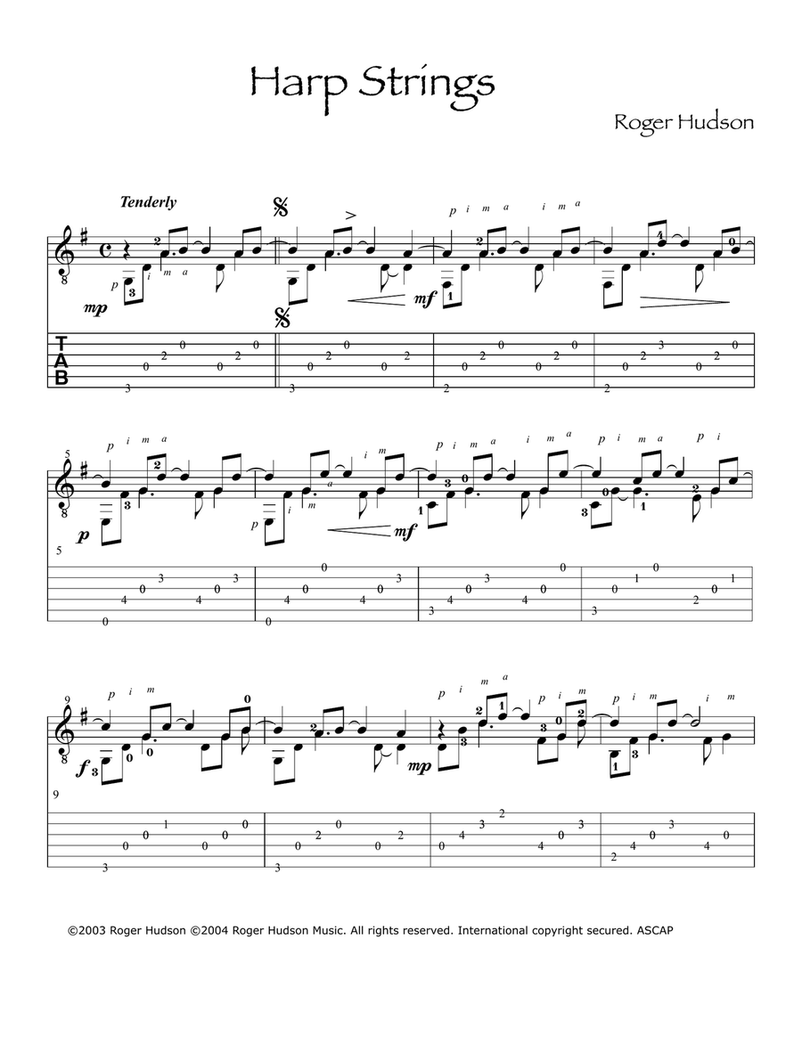 Harp Strings Harp scores gallery preview page 1