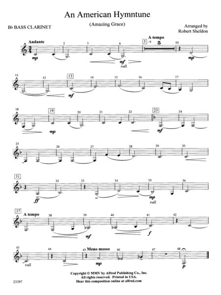An American Hymntune (Amazing Grace): B-flat Bass Clarinet