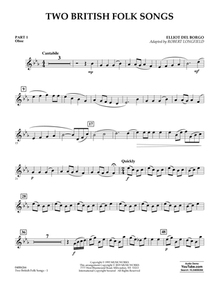 Book cover for Two British Folk Songs (arr. Robert Longfield) - Pt.1 - Oboe