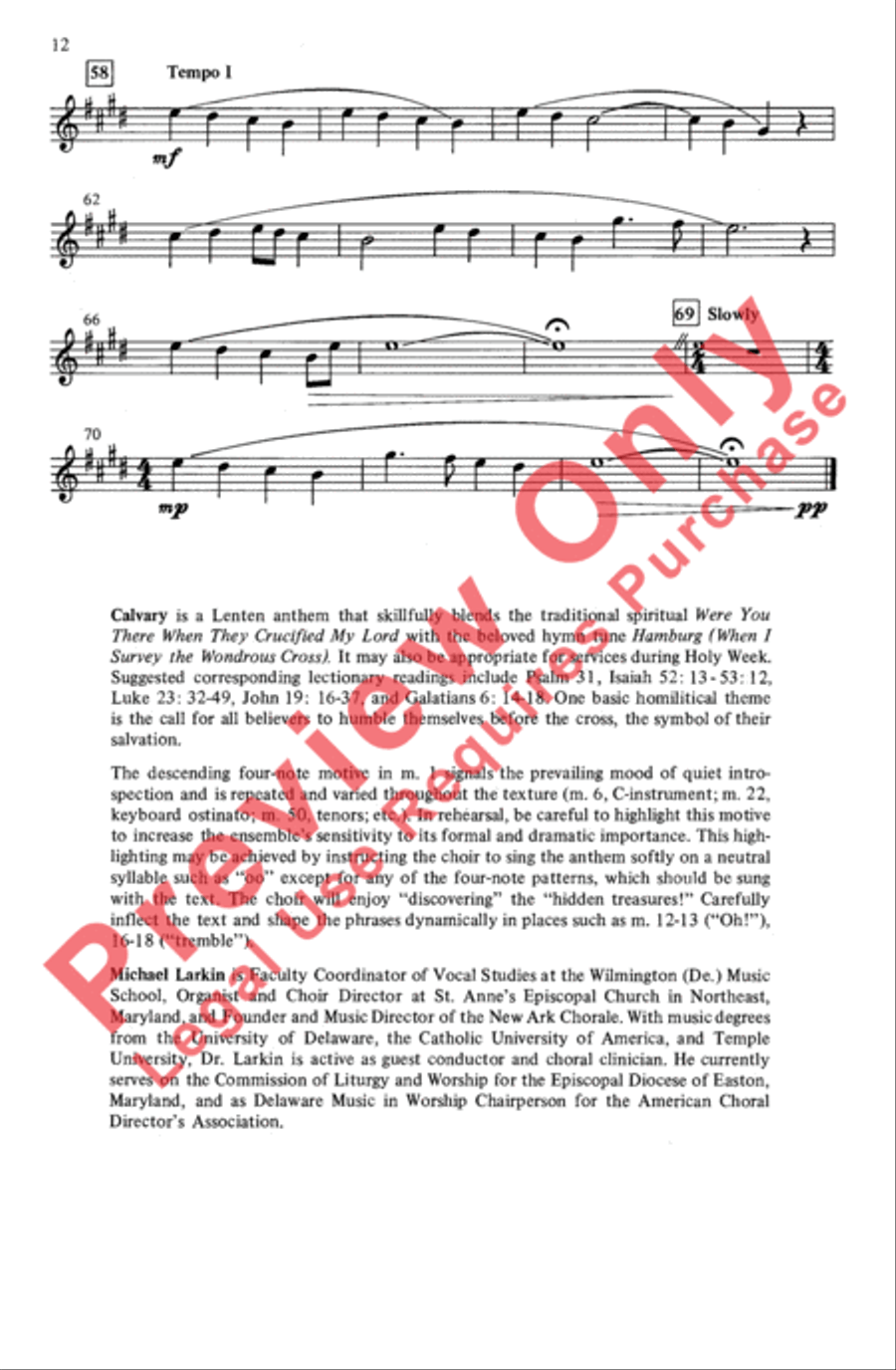 Calvary Calvary 4-Part scores gallery preview page 12