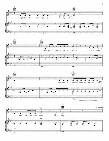 Help Me by Johnny Cash Piano, Vocal, Guitar - Digital Sheet Music