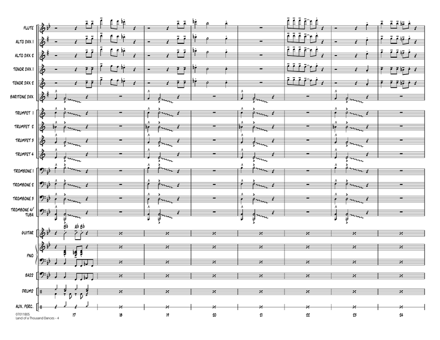 Land Of A Thousand Dances - Full Score Jazz Ensemble scores gallery preview page 4
