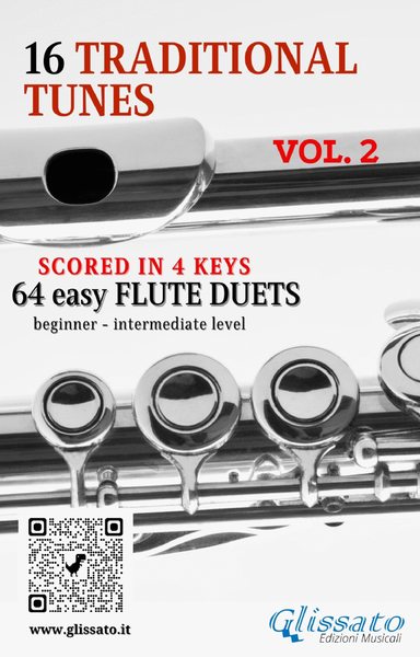16 Traditional Tunes - 64 easy flute duets (VOL.2) image number null