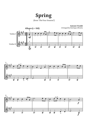 Book cover for Spring from "The Four Seasons" (Violin Duet) - Beginner Level