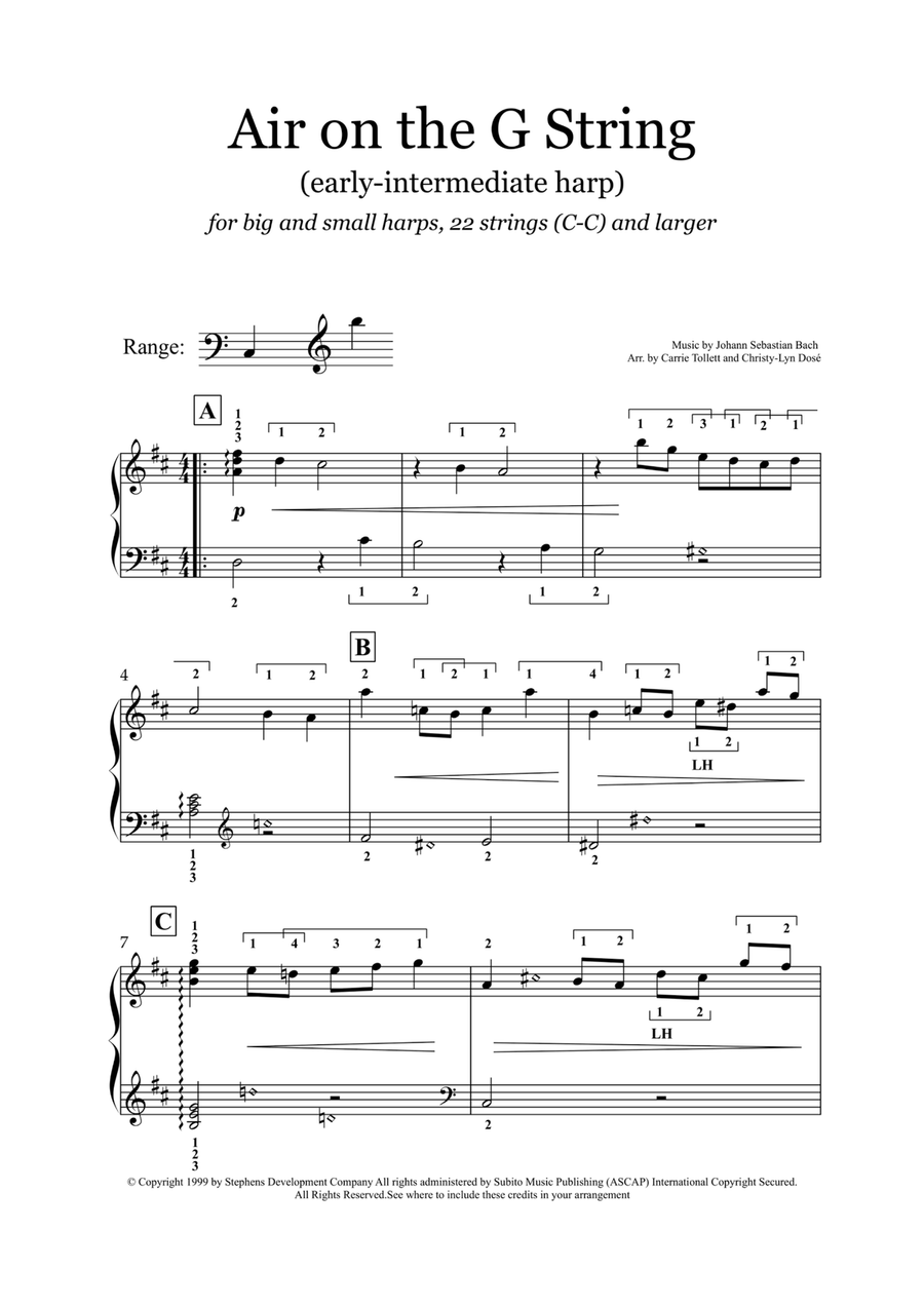 Air On The G String Celtic Harp scores gallery preview page 2