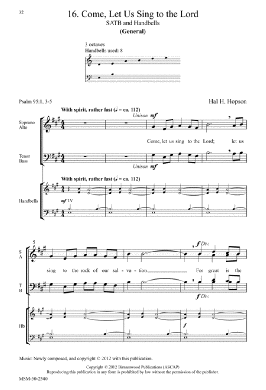 Come, Let Us Sing to the Lord (General) 4-Part scores gallery preview page 2