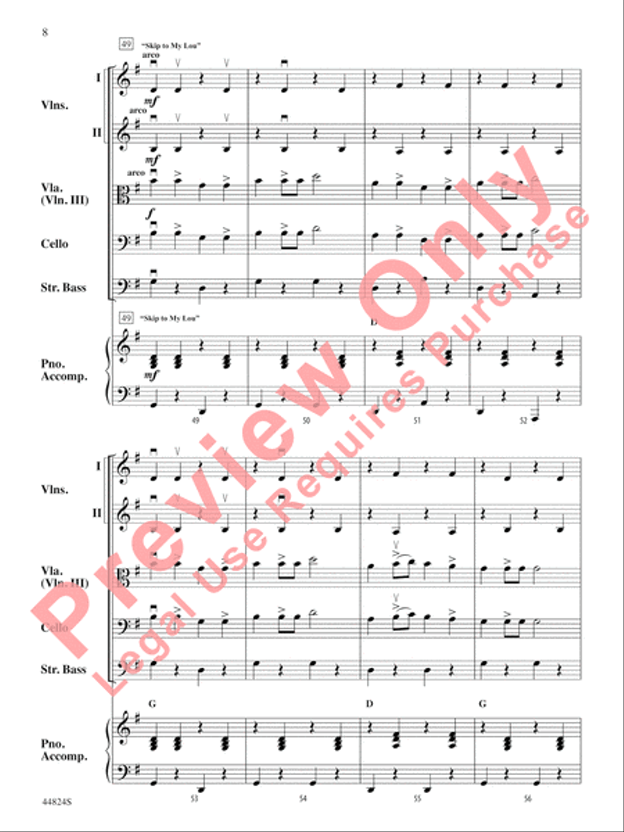American Square Dance Set String Orchestra scores gallery preview page 9