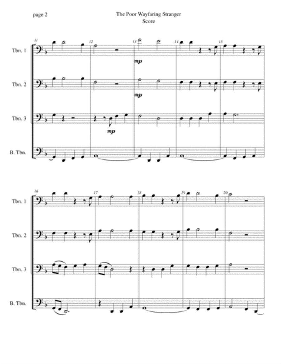 The Poor Wayfaring Stranger Piano scores gallery preview page 2