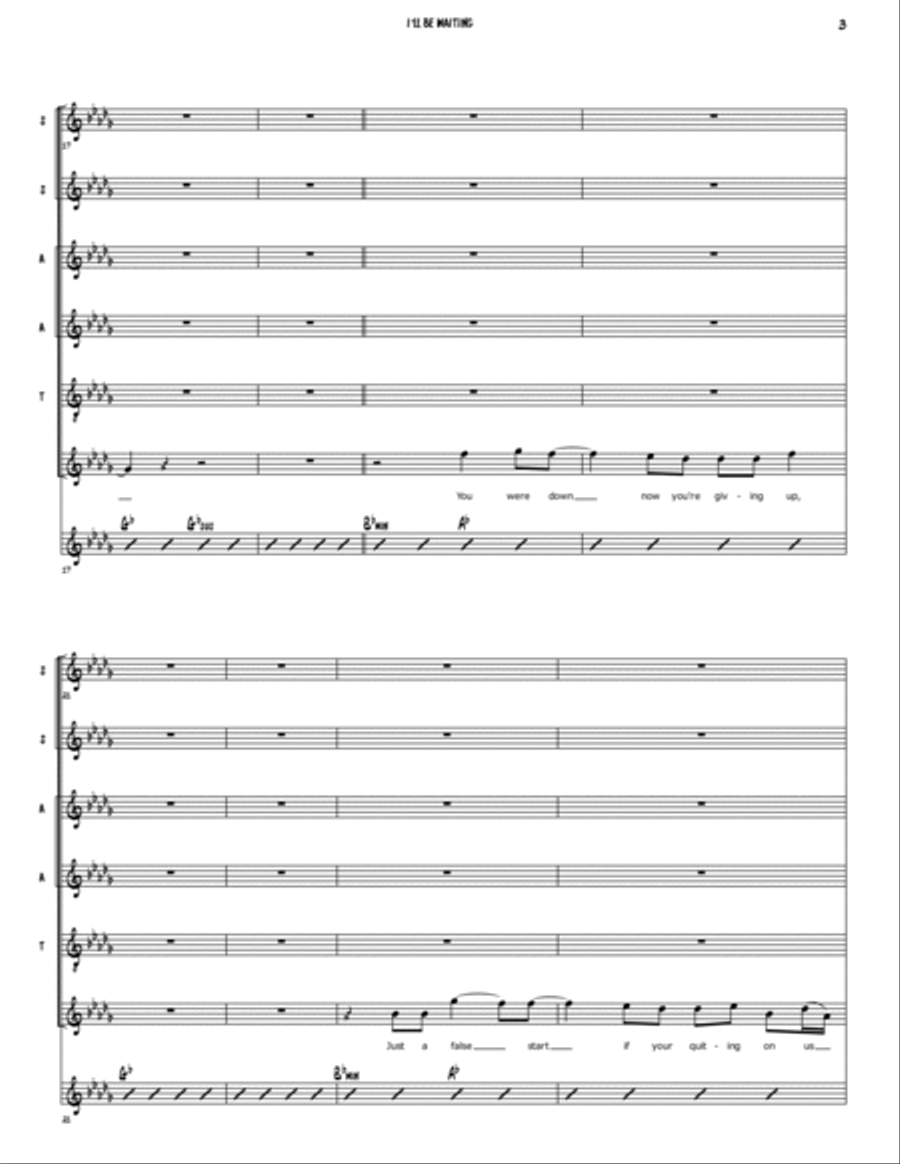 I'll Be Waiting I'll Be Waiting 4-Part scores gallery preview page 3